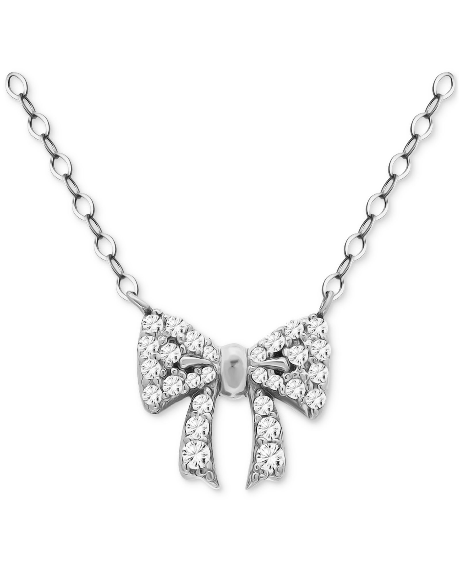 Подвеска-ожерелье Giani Bernini Cubic Zirconia Bow, 16" + 2" Extender