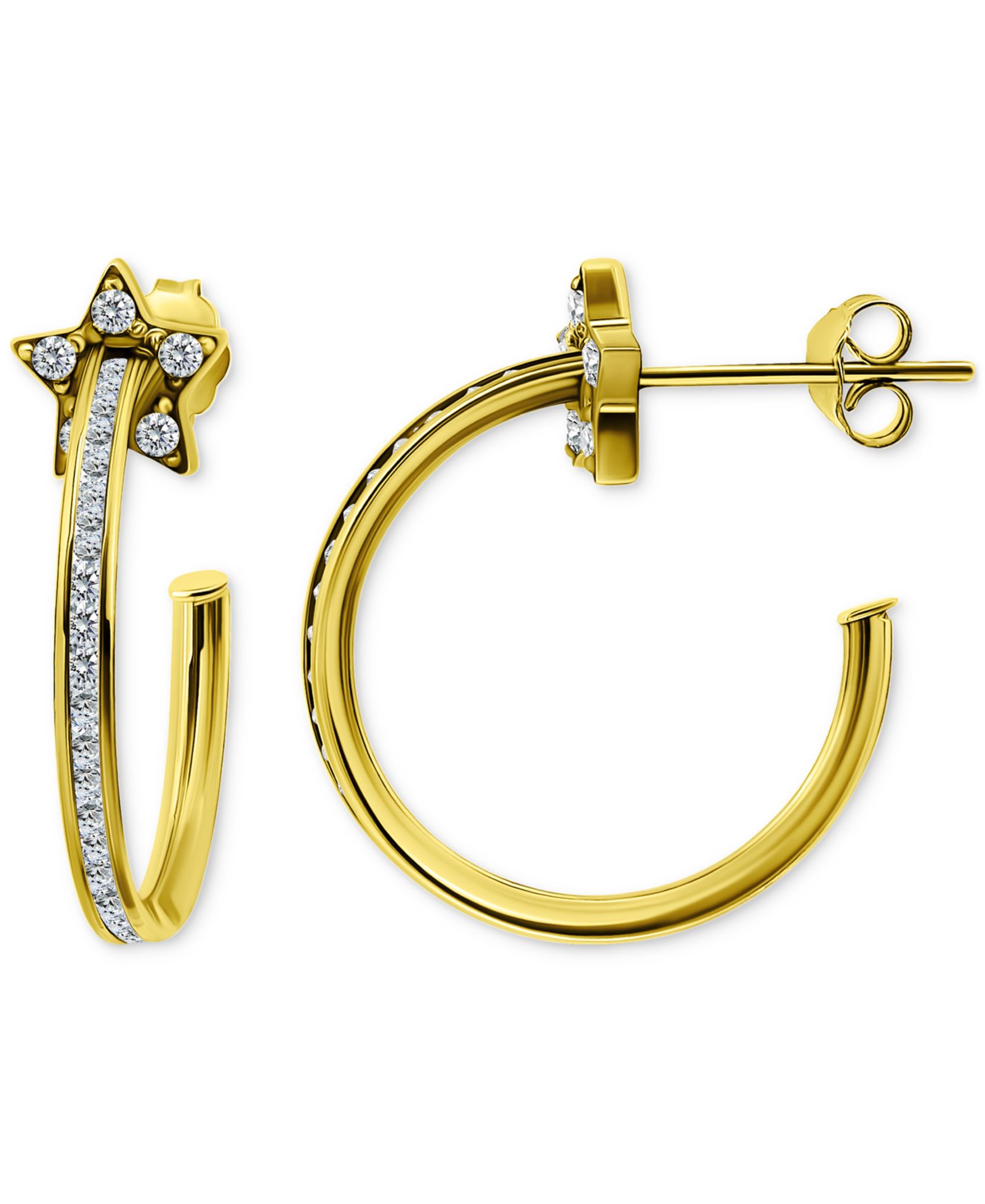 Серьги-кольца Giani Bernini Cubic Zirconia Star