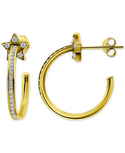 Серьги-кольца Giani Bernini Cubic Zirconia Star