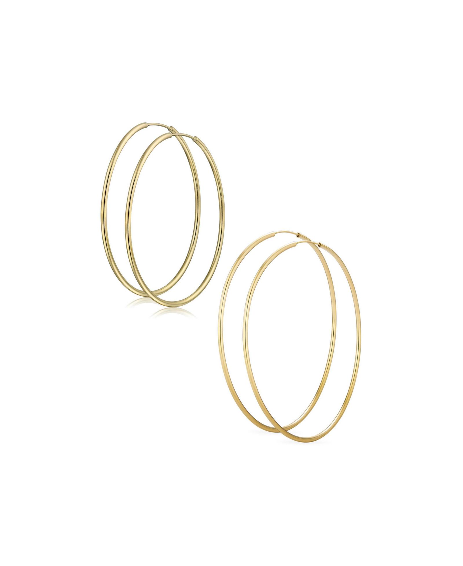 Серьги-кольца Bling Jewelry минималистичные с напылением