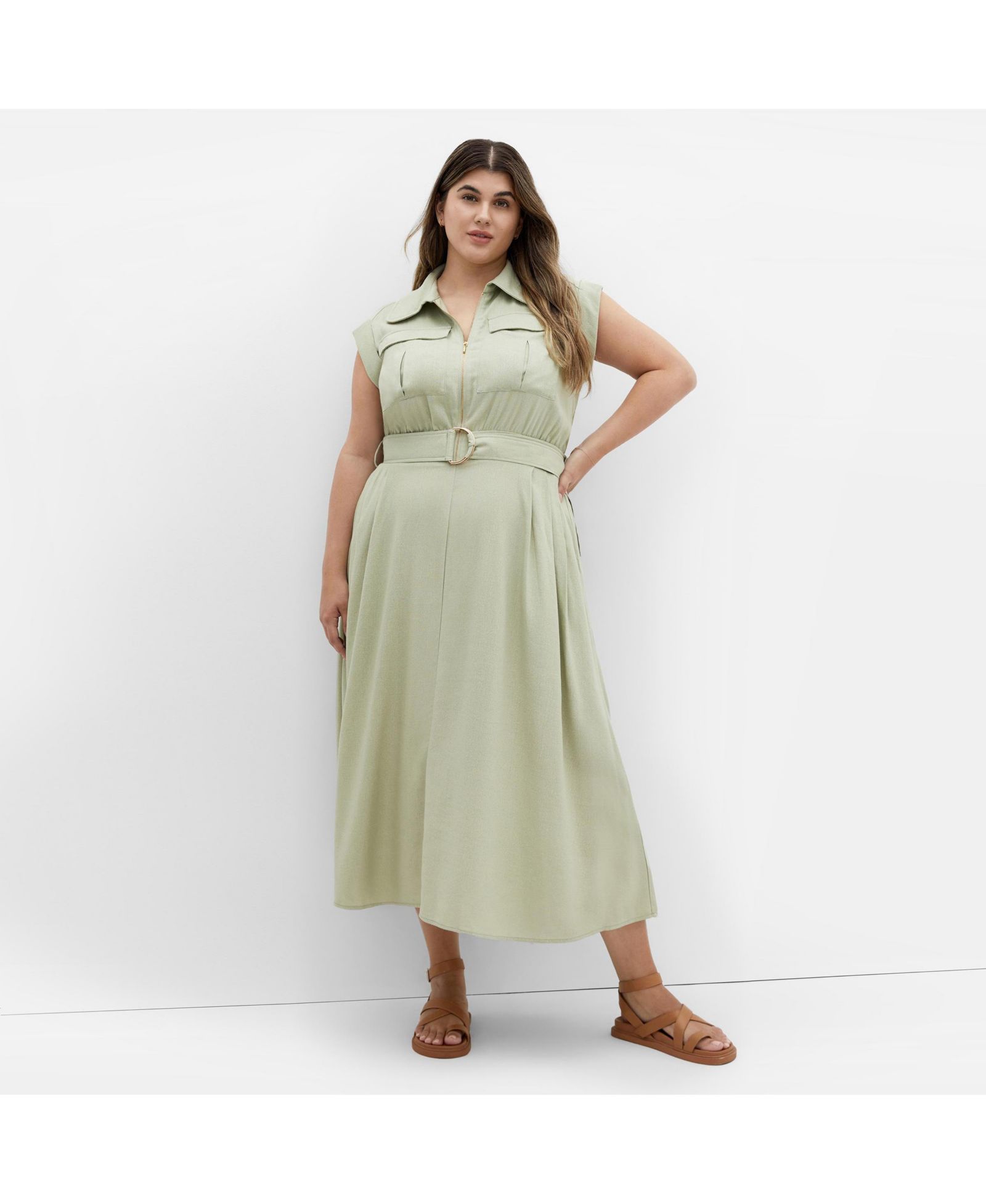 Платье миди CITY CHIC Plus Size Utility
