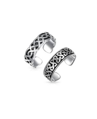 Bling Jewelry Кольца-кольцо Celtic Trinity Love Knot из стерлингового серебра.925 (набор из 2 шт.)