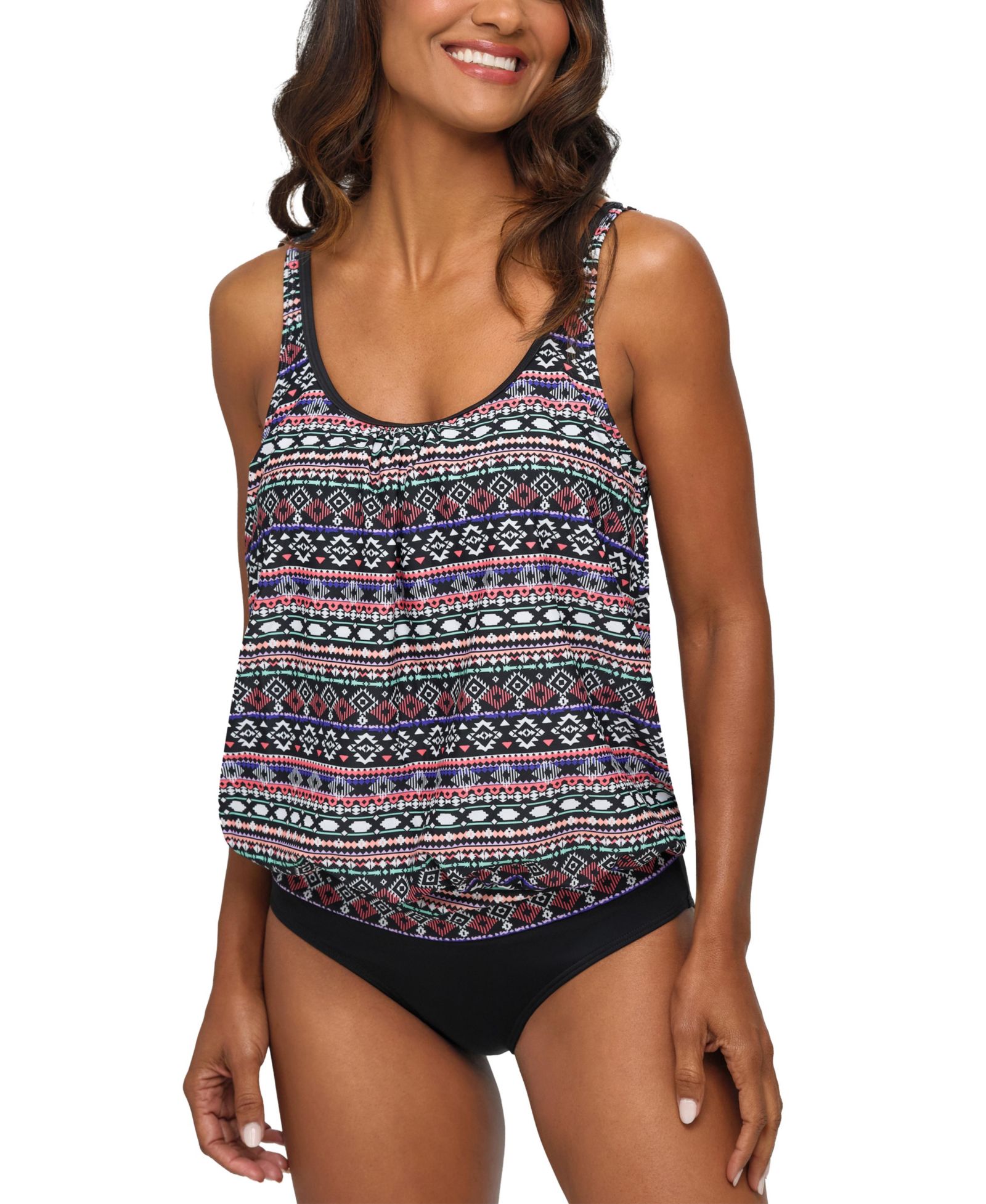 LASCANA Женский Oversized Blouson Tankini Top с Integrated Cups
