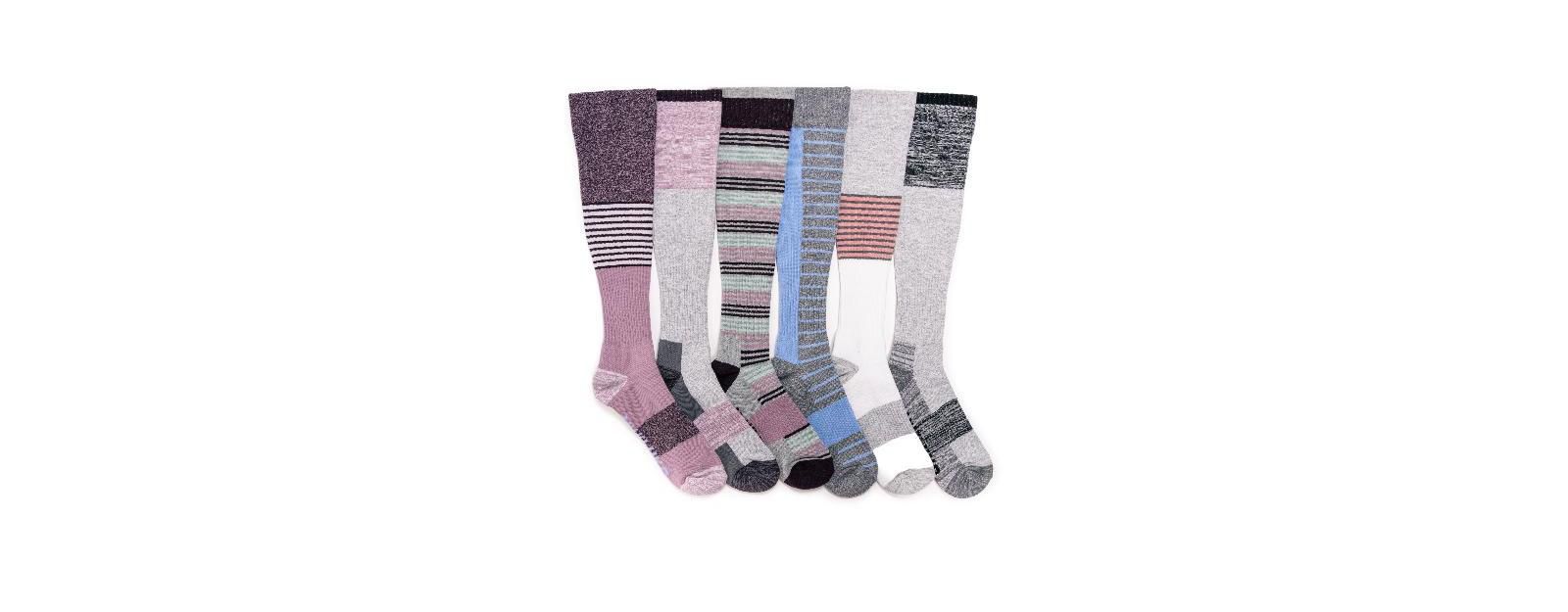 MUK LUKS Women's 6 Pair Pack Compression Socks