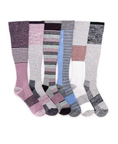 MUK LUKS Women's 6 Pair Pack Compression Socks