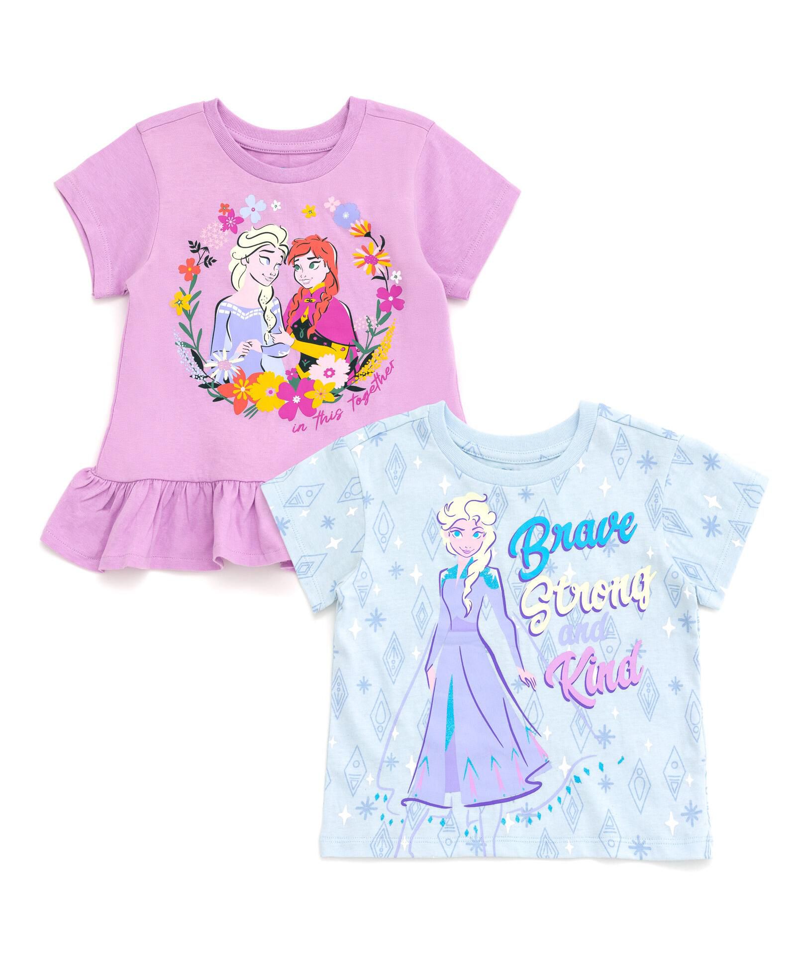 Frozen Детские футболки Minnie Mouse с коротким рукавом, набор 2 шт