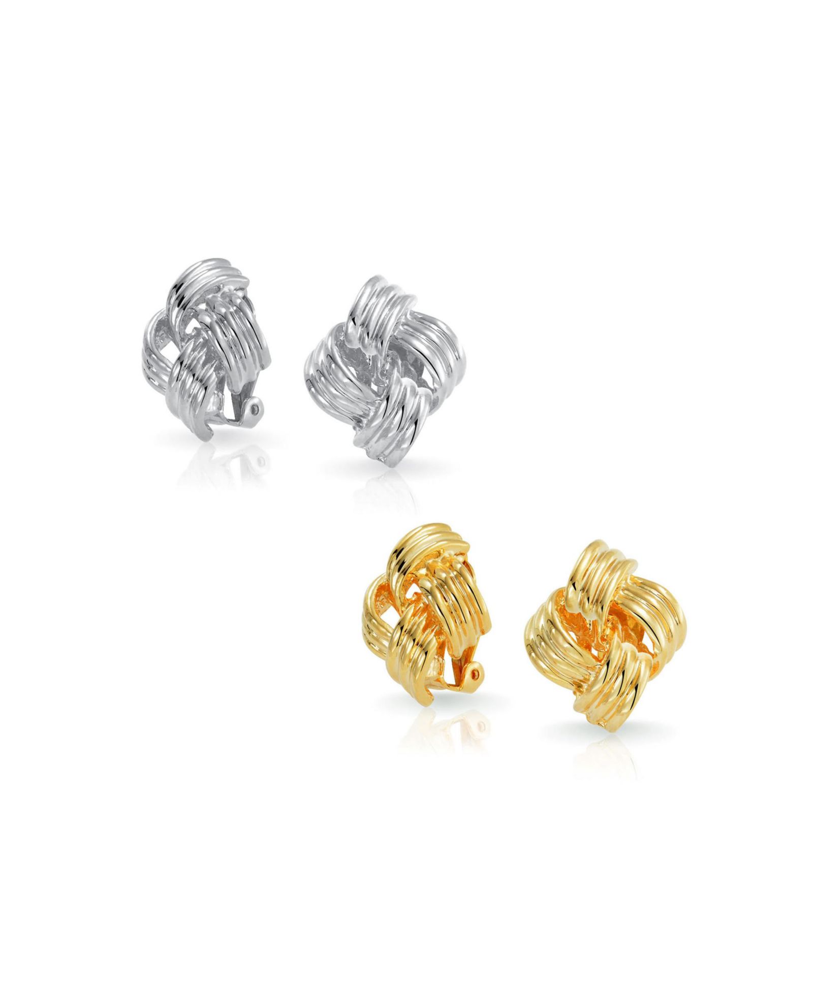 Серьги Bling Jewelry Geometric Square Silver Gold 14K Gold Plated