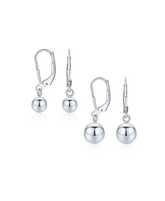 Серьги Bling Jewelry из стерлингового серебра с подвесками в виде шариков 6MM и 8MM (набор из 2 шт.)