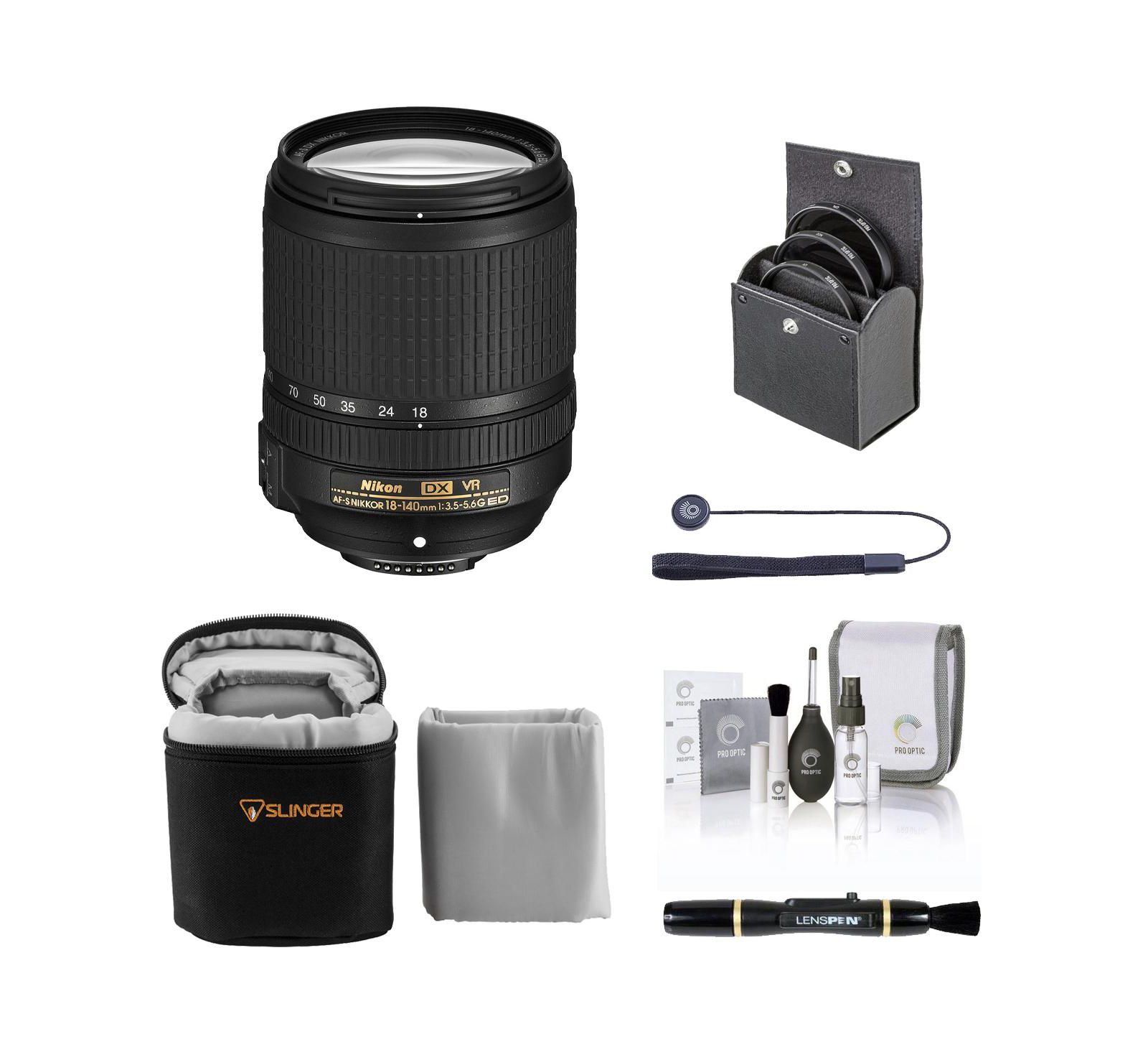 Nikon 18-140mm f/3.5-5.6G ED AF-S DX NIKKOR VR Lens with Essentials Kit