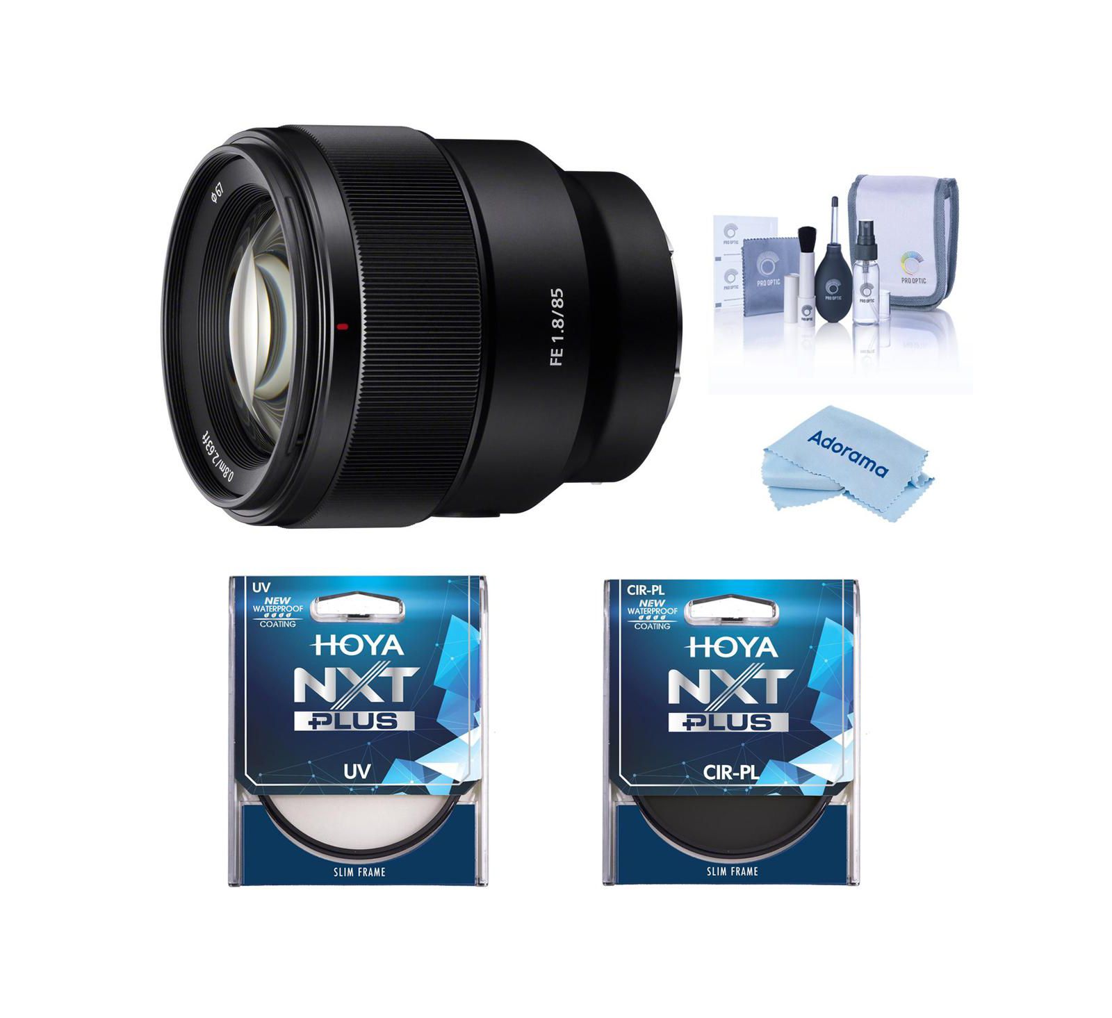 Sony FE 85mm f/1.8 Lens for Sony E with Hoya 67mm UV+CPL Filter Kit