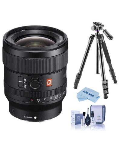 Sony FE 24mm f/1.4 GM Lens with Takama 3-Section Al Video Tripod Kit