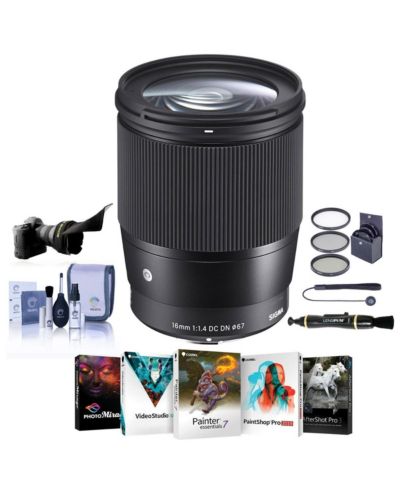 Sigma 16mm f/1.4 DC DN Contemporary Wide-Angle Lens Bundle for Canon EF-M