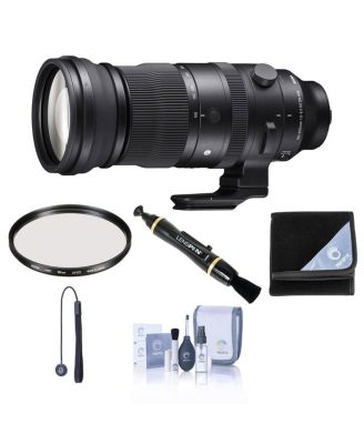 Sigma 150-600mm f/5-6.3 DG DN OS Sports Lens for Sony E, Bundle with Hoya 95mm UV Filter, Lens Wrap, Lens Cleaner, Cleaning Kit, Lens Cap Tether