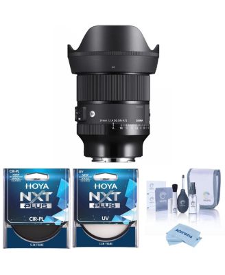 Объектив Sigma 24mm f/1.4 DG DN Art для Sony E, комплект с фильтрами Hoya 77mm UV и CPL