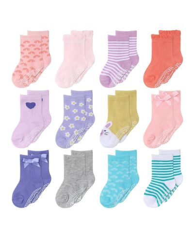 The Peanutshell Baby Girls 12pk Cotton Socks, Pastel/Multi