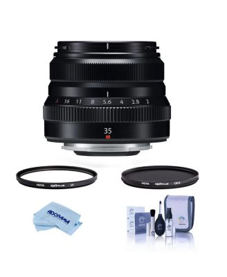 Fujifilm XF 35mm f/2 R WR объектив, Black, комплект с фильтрами Tiffen 43mm UV и CPL