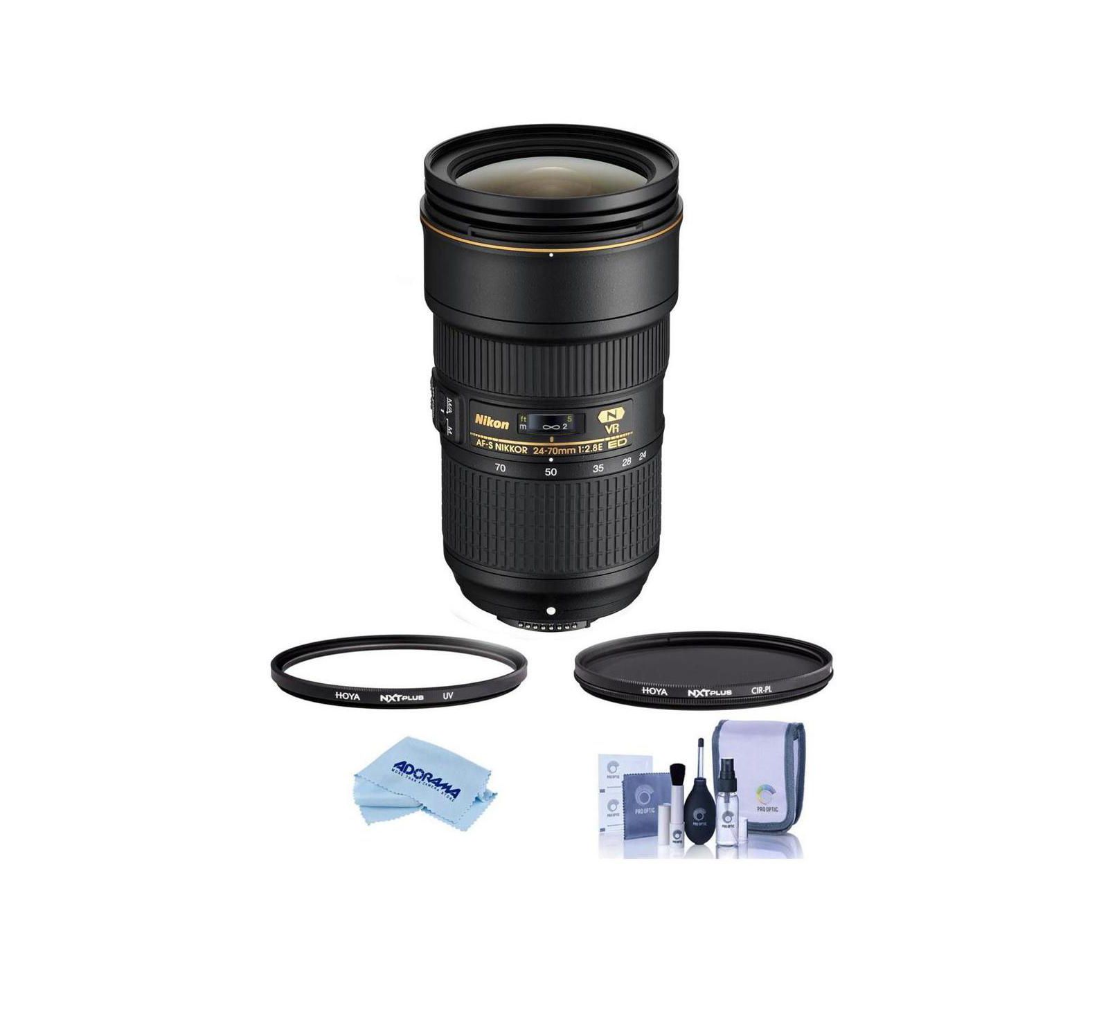 Объектив Nikon 24-70mm f/2.8E ED-IF AF-S VR NIKKOR с набором фильтров Hoya 82mm UV+CPL и набором для чистки