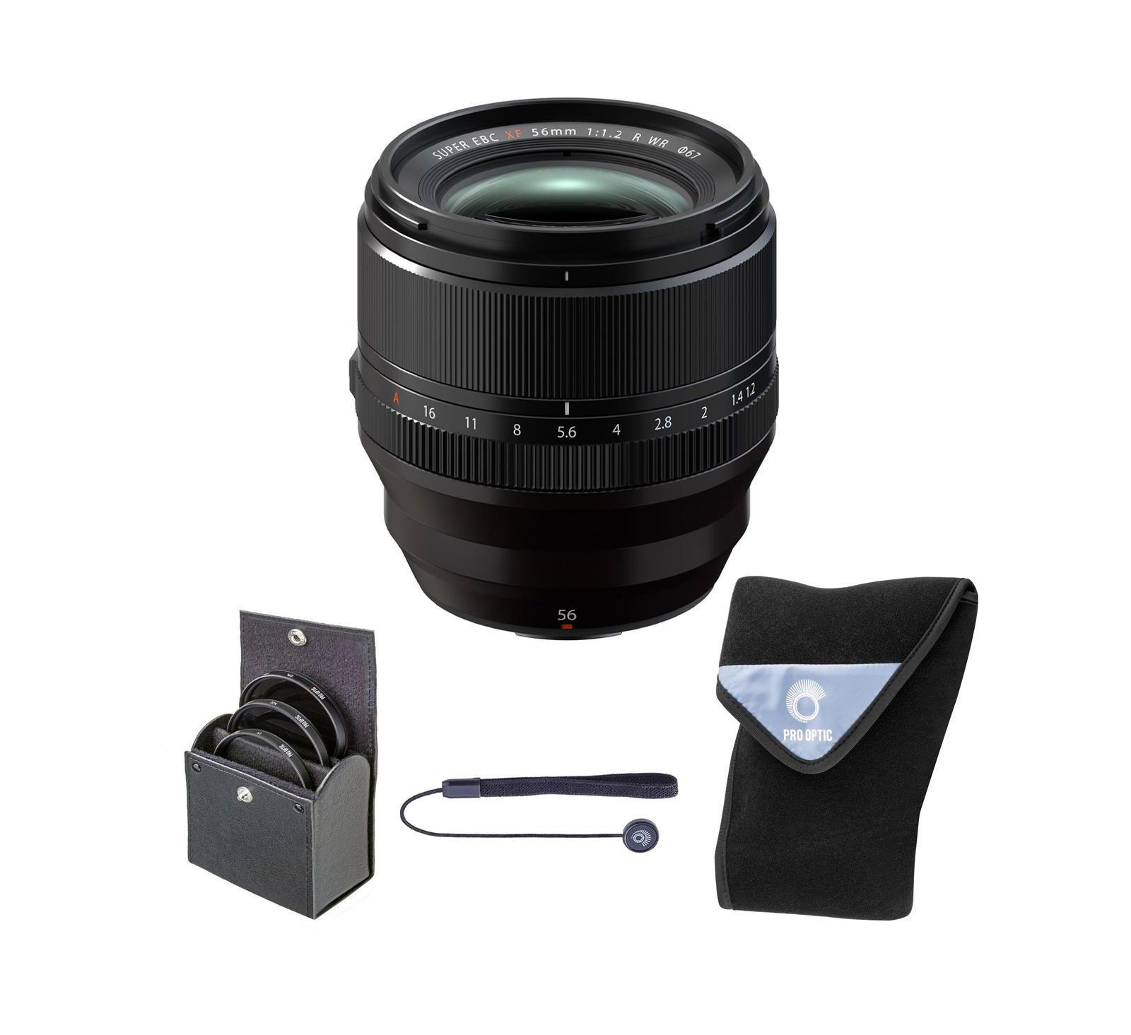 Fujifilm XF 56mm f/1.2 R WR Lens, Black, Bundle with 67mm Filter Kit