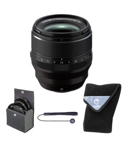 Fujifilm XF 56mm f/1.2 R WR Lens, Black, Bundle with 67mm Filter Kit