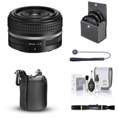 Специальное издание объектива Nikon NIKKOR Z 28mm f/2.8 - комплект с видеофильтром Bower 52 мм, чехлом для объектива, средством для чистки, набором для чистки и страховочным шнуром для крышки объектива