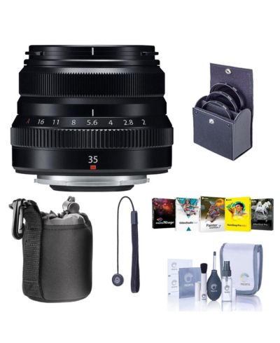 Объектив Fujifilm XF 35mm f/2 R WR, черный, комплект с фильтром 43mm, чехлом, набором для чистки и ПО