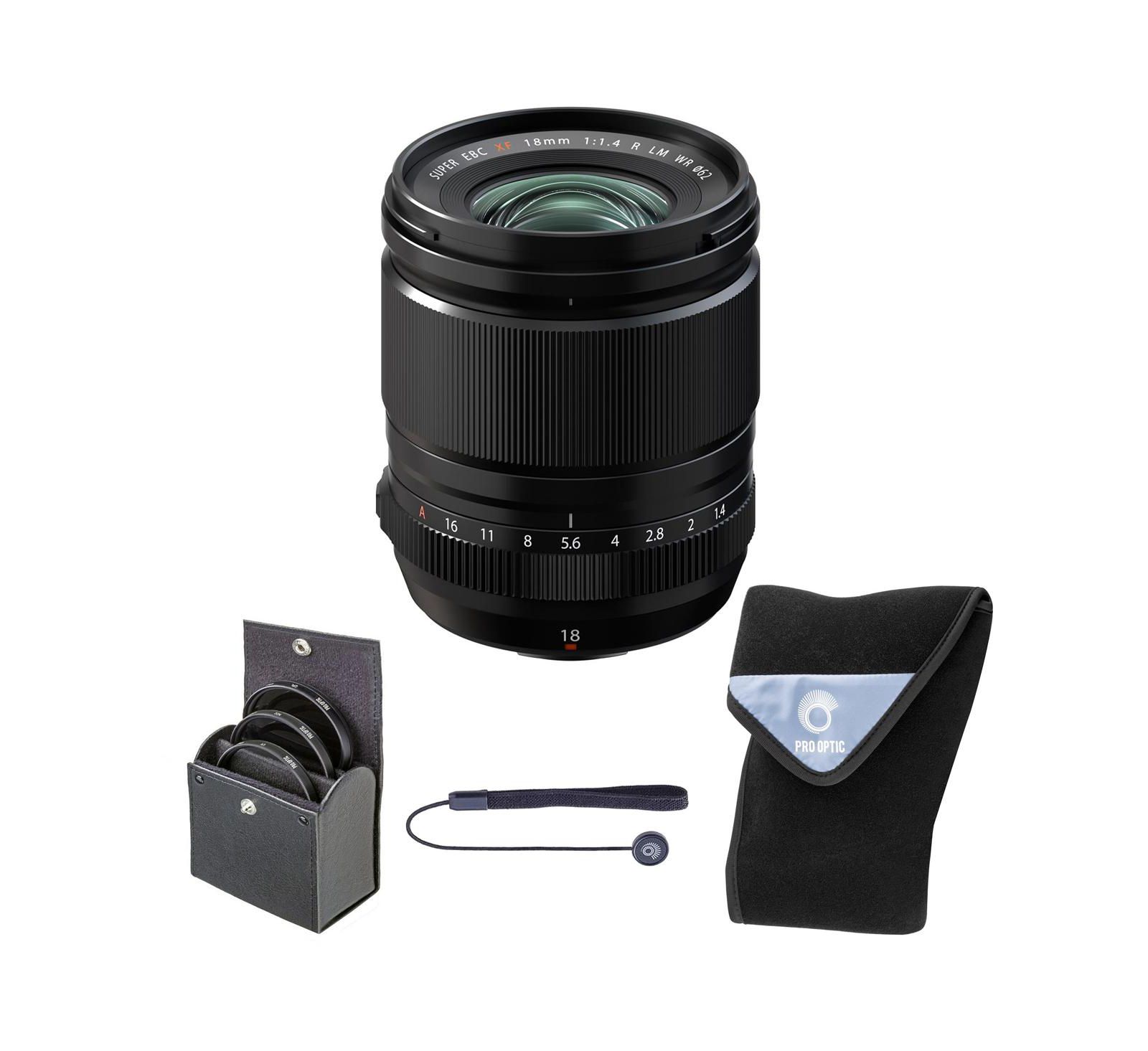 Fujifilm XF 18mm f/1.4 R LM WR Prime Lens, w/62mm Filter Kit  Lens Wrap