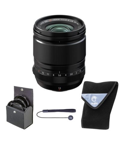 Fujifilm XF 18mm f/1.4 R LM WR Prime Lens, комплект с фильтром 62mm Digital Essentials и чехлом 15x15"