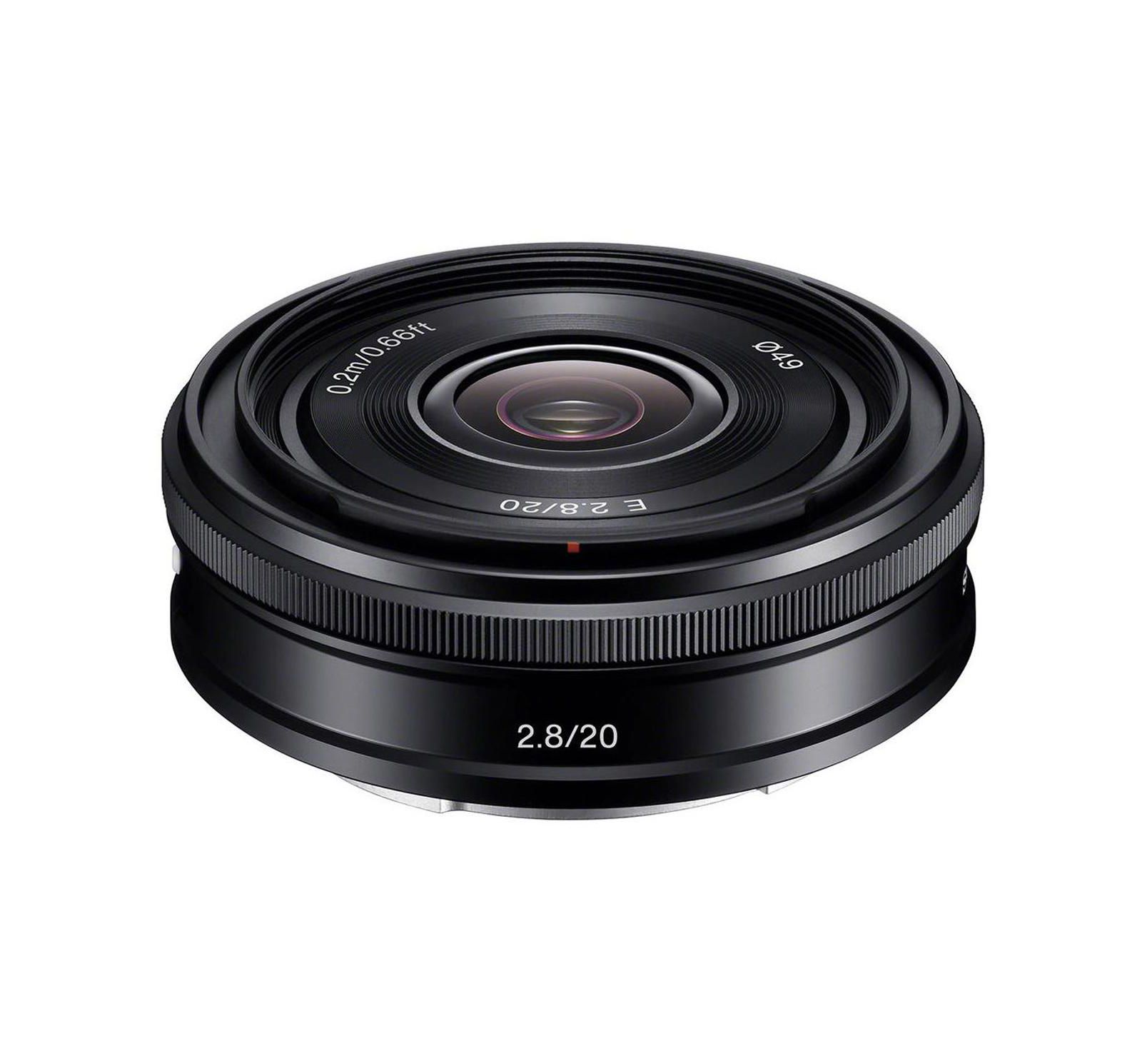 Объектив Sony E 20mm f/2.8, черный, комплект с набором фильтров 49mm и чехлом для линзы 15x15"