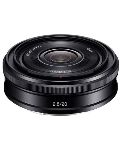 Объектив Sony E 20mm f/2.8, черный, комплект с набором фильтров 49mm и чехлом для линзы 15x15"