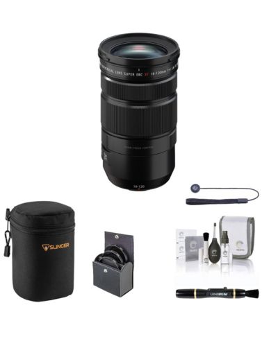 Объектив Fujifilm XF 18-120mm f/4 LM PZ WR с комплектом: фильтр 72mm, чехол, очиститель, колпачок