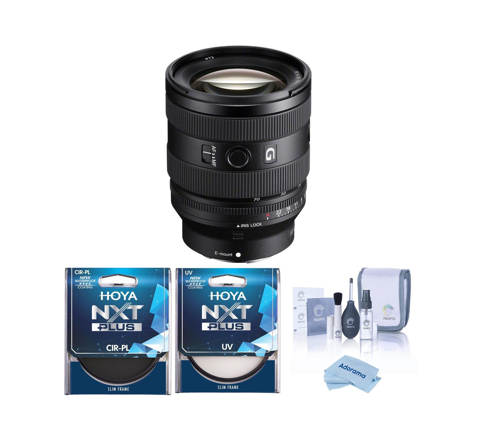 Sony FE 20-70mm f/4 G Lens, Bundle with Tiffen 72mm UV and CPL Filters