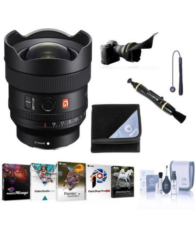 Объектив Sony FE 14mm f/1.8 GM Prime, комплект с блендой Flex Lens Shade, очистителем линзы, чехлом для объектива, набором для чистки, ремешком для крышки объектива и набором ПО для ПК