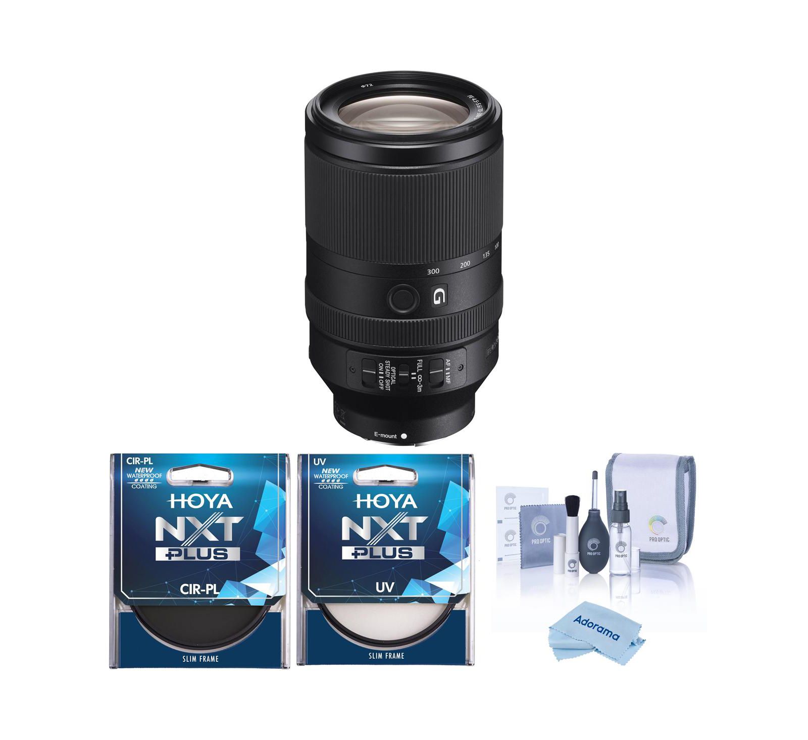 Sony Объектив FE 70-300mm f/4.5-5.6 G OSS для Sony E, комплект с фильтрами Hoya 72mm UV и CPL