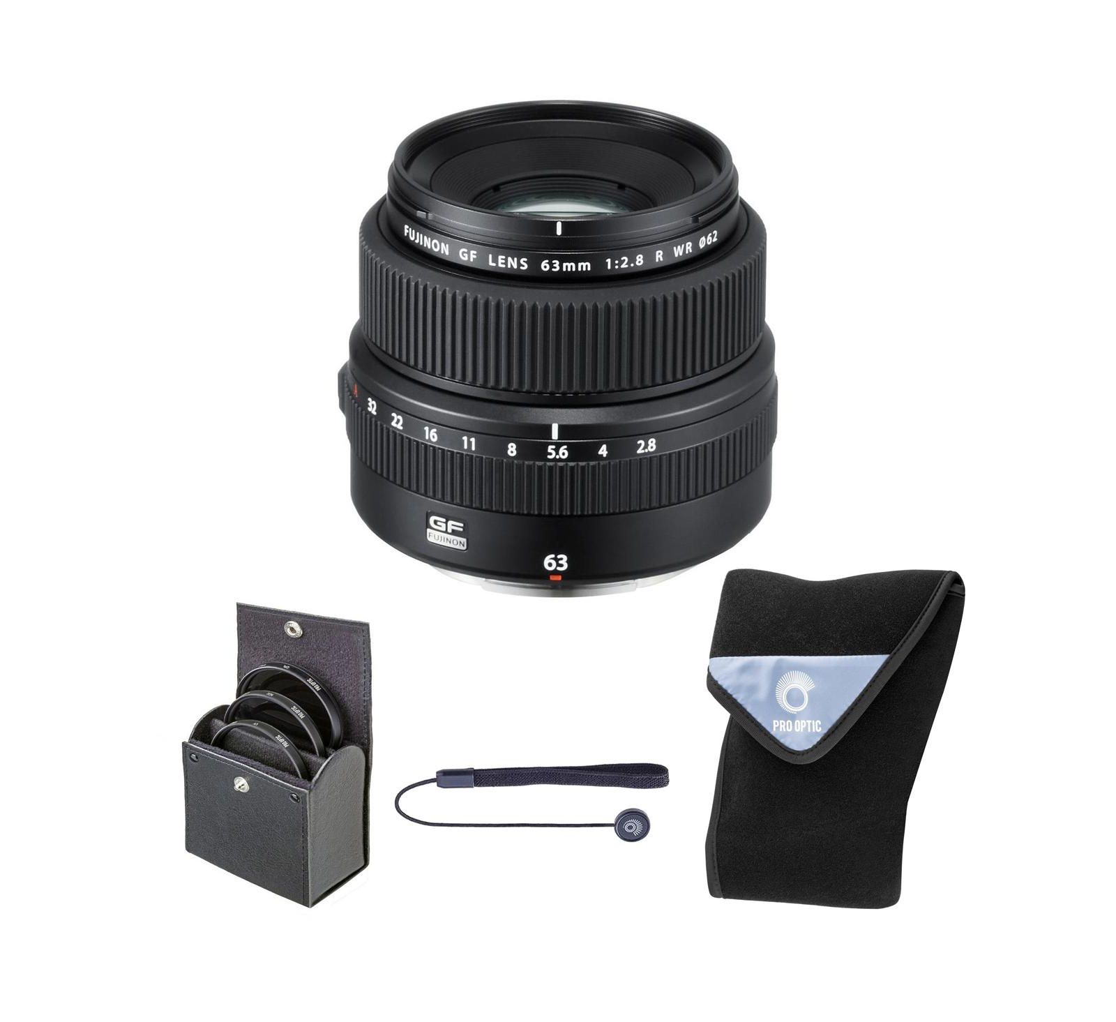 Fujifilm GF 63mm f/2.8 R WR Lens, w/62mm Filter Kit  15x15" Lens Wrap