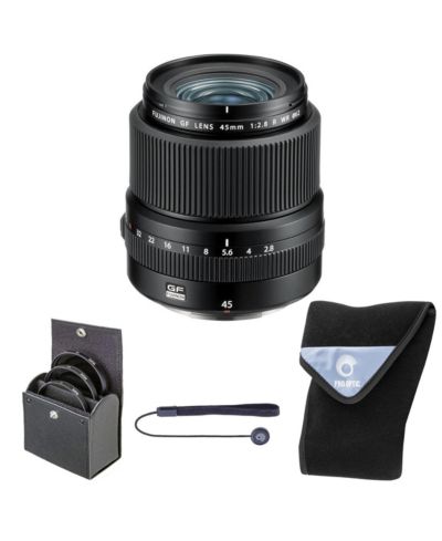 Fujifilm GF 45mm f/2.8 R WR Lens, w/62mm Filter Kit  15x15" Lens Wrap