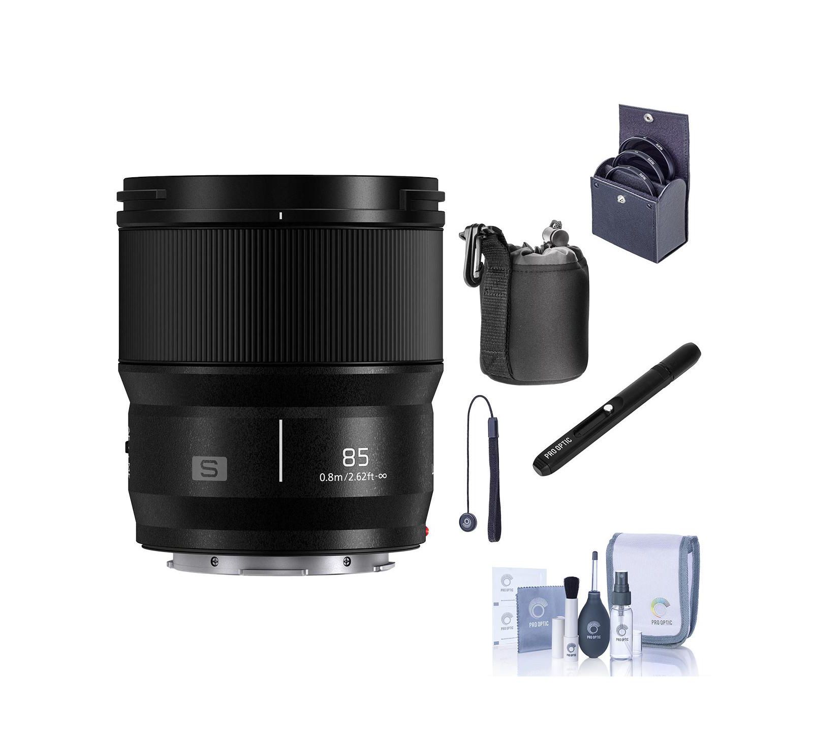 Panasonic Lumix S 85mm f/1.8 Lens for L Mount with 67mm Filter Kit, Pouch