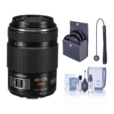 Panasonic LUMIX G X Vario PZ 45-175mm f/4.0-5.6 Aspherical Lens для Micro Four Thirds, Black, комплект с фильтром 46mm