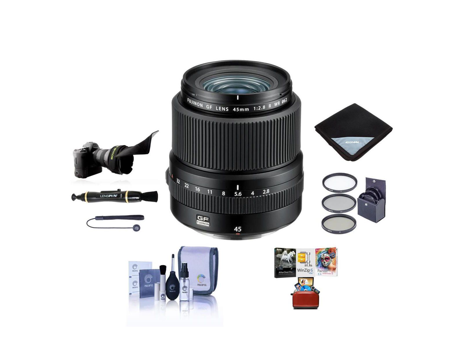 Fujifilm GF 45mm f/2.8 R WR Lens with Free Mac Software  Accessories Kit