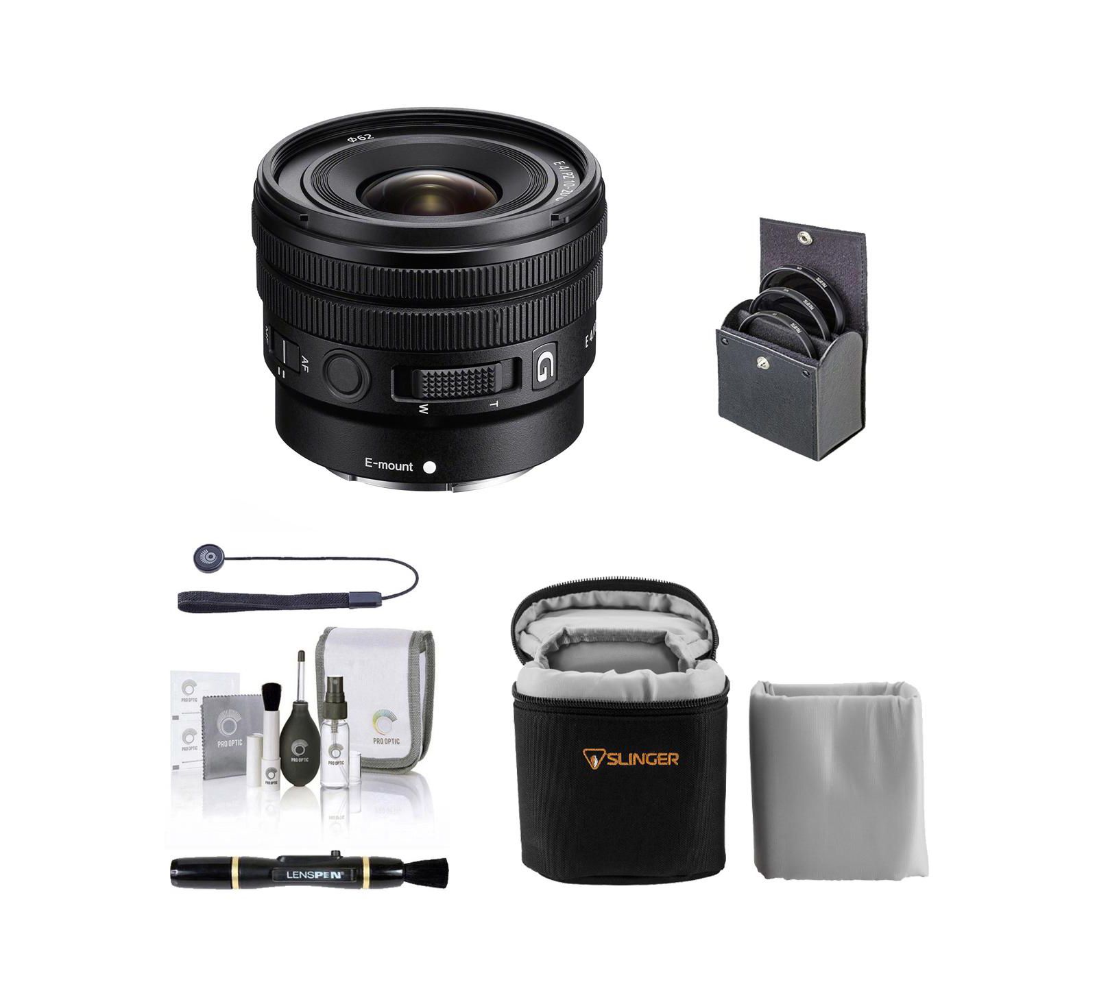 Sony E 10-20mm f/4 PZ G объектив для Sony E, комплект с фильтром 62mm, чехлом, набором для чистки