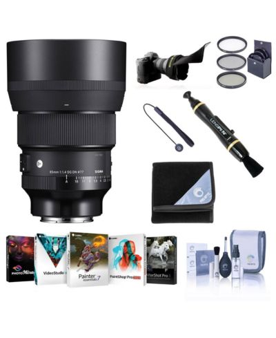 Объектив Sigma 85mm f/1.4 DG DN ART для Sony E с набором фильтров ProOptic 77mm, набором ПО, набором для чистки, чехлом и крышкой