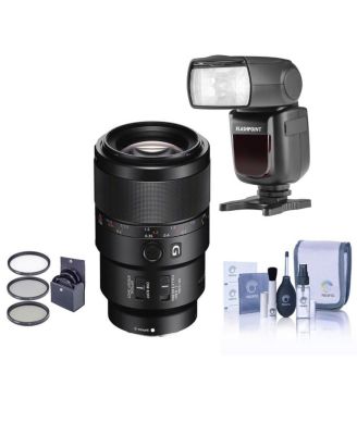 Sony Объектив FE 90mm f/2.8 Macro G OSS, комплект с Flashpoint Zoom Li-on R2 TTL On-Camera Flash Speedlight, набором фильтров 62mm и набором для чистки