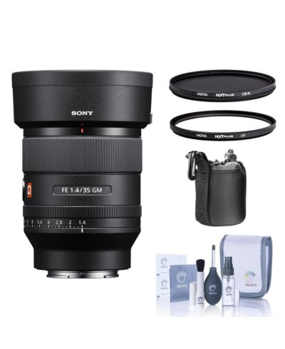 Sony Объектив FE 35mm f/1.4 GM, комплект с фильтром Hoya 67mm UV+CPL, чехлом для объектива и набором для чистки