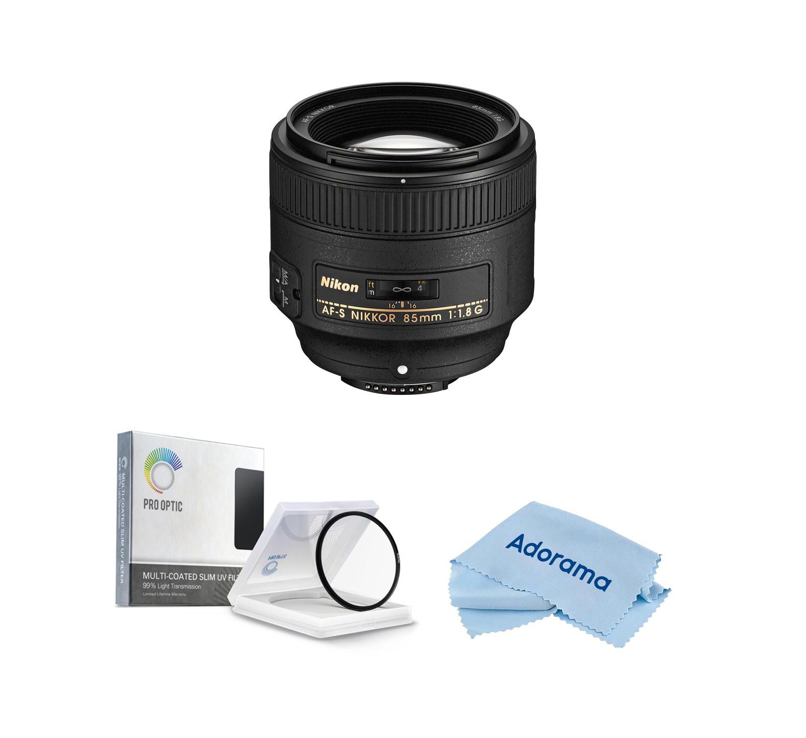 Nikon 85mm f/1.8G FX AF-S NIKKOR Lens with Accessories Kit