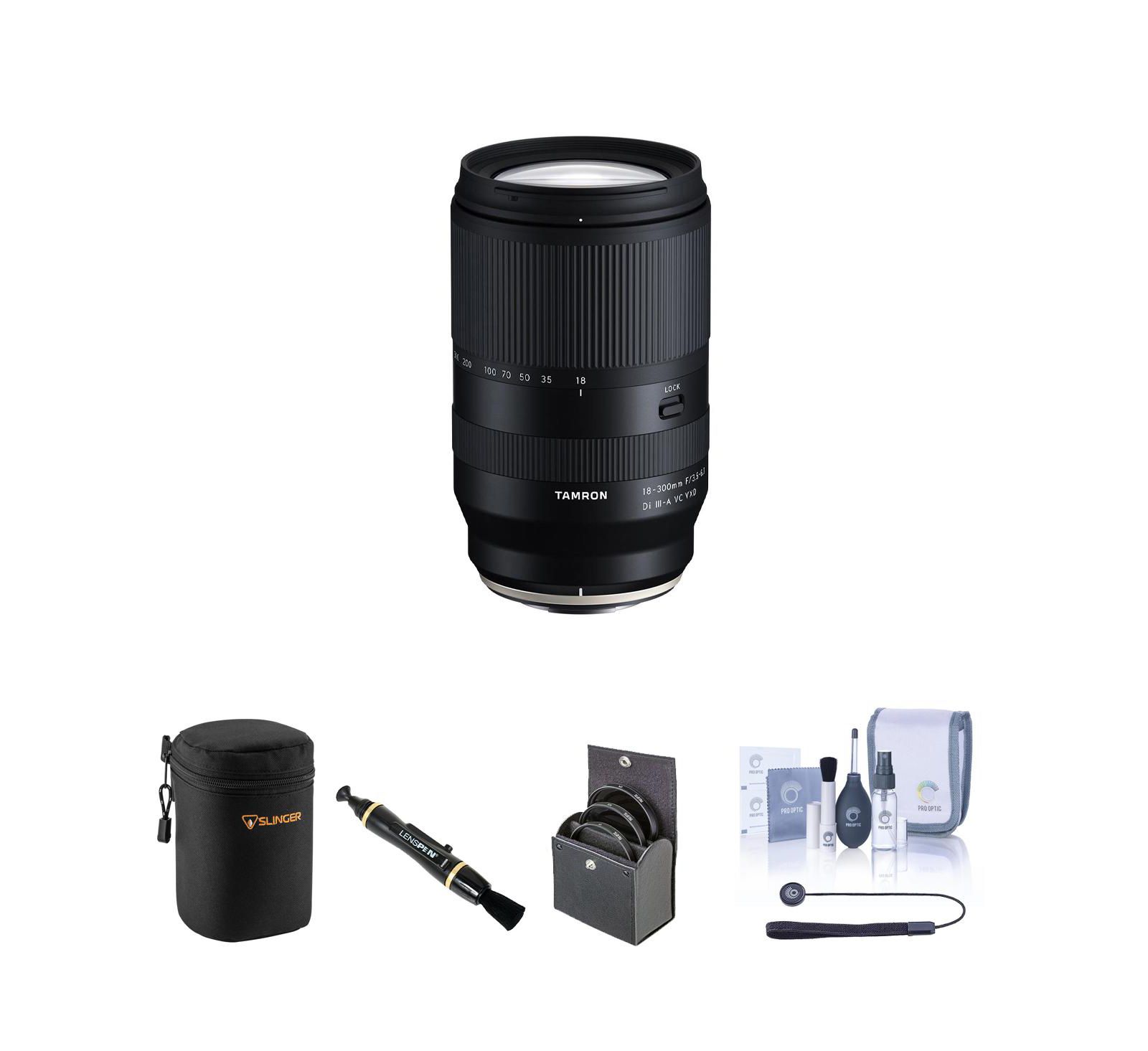 Tamron 18-300mm f/3.5-6.3 Di III-A VC VXD All-In-One Zoom Lens Bundle for Fuji X