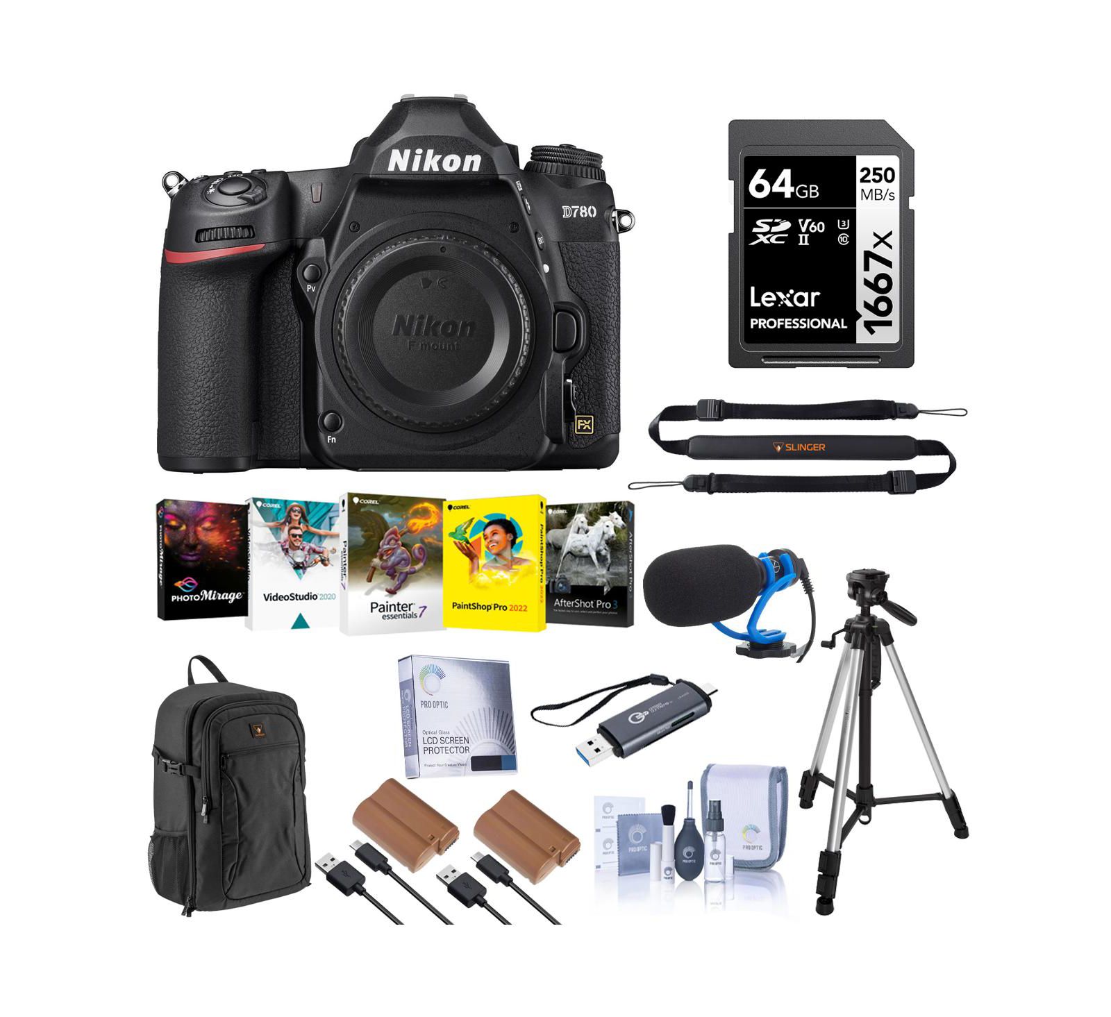 Nikon D780 FX-Format DSLR Camera, Bundle with Accessory Kit