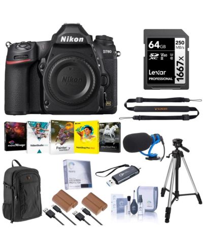 Зеркальный фотоаппарат Nikon D780 FX-Format с штативом, 2 аккумуляторами EN-EL15c, картой памяти 64GB и рюкзаком