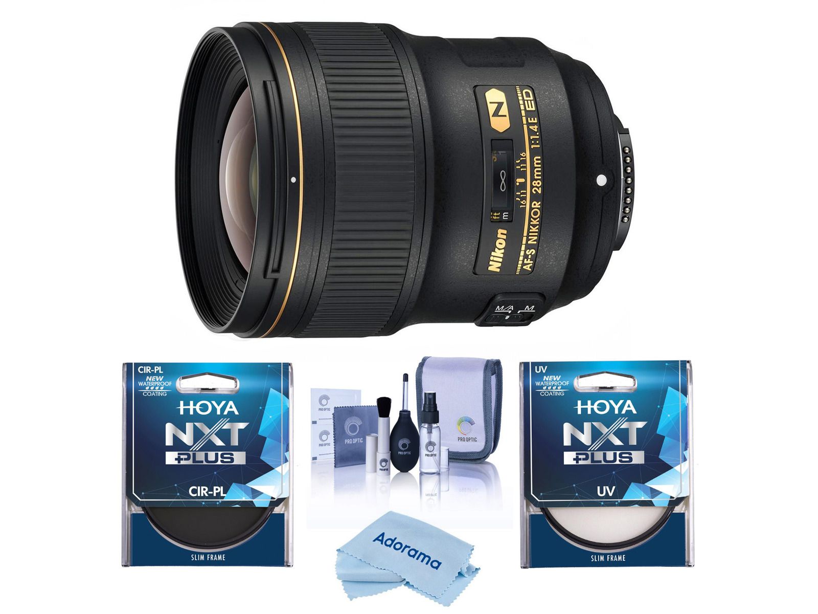 Объектив Nikon 28mm f/1.4E AF-S NIKKOR, комплект с фильтрами Tiffen 77mm UV и CPL