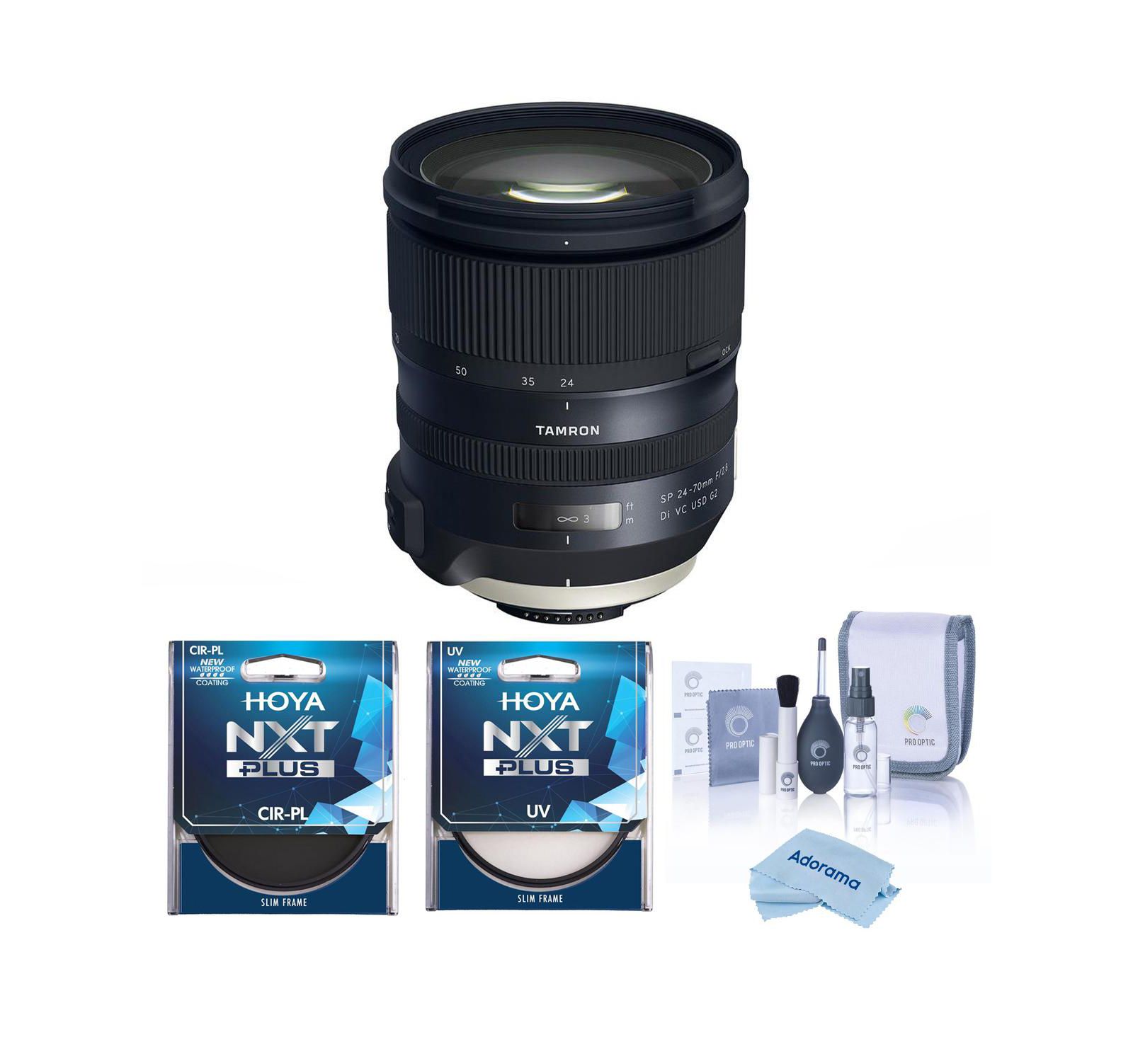 Объектив Tamron SP 24-70mm f/2.8 Di VC USD G2 для Nikon F с фильтрами Tiffen 82mm UV и CPL