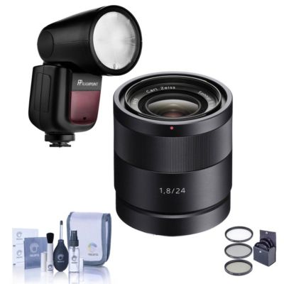 Sony Sonnar T E 24mm f/1.8 ZA Lens with Zoom Li-on X R2 Flash Kit