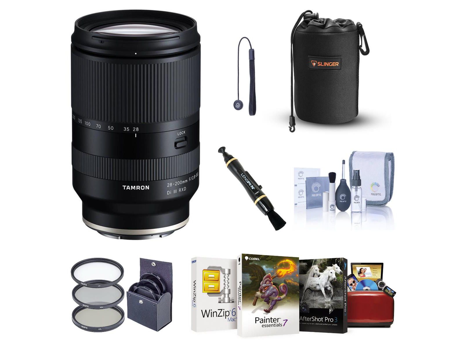 Tamron 28-200mm f/2.8-5.6 Di III RXD Lens for Sony E with Mac Software Kit